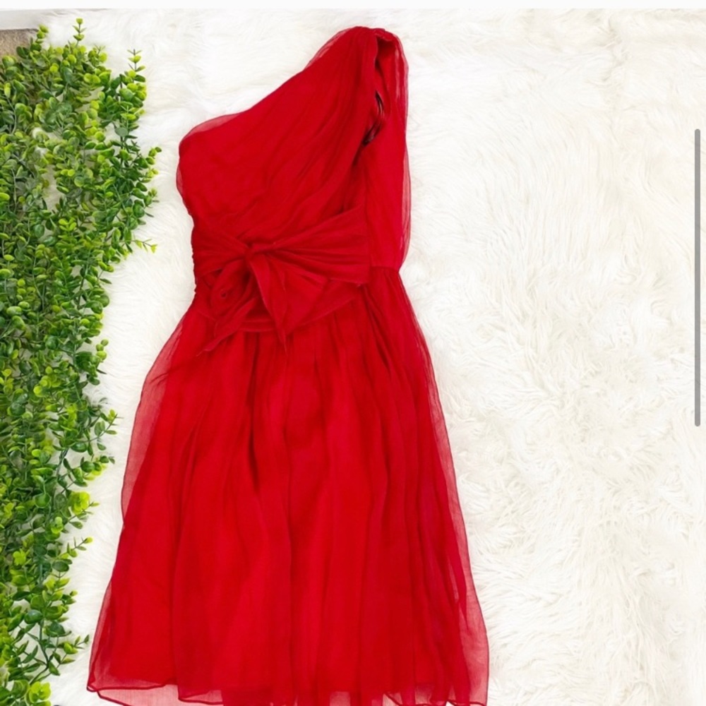 Jay Godfrey 100% Silk One Shoulder Mini Dress